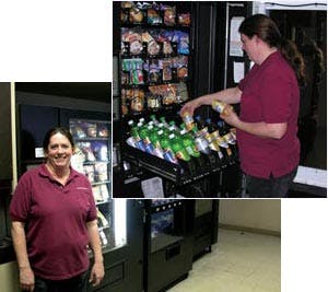Brenda Dornan, a route driver with Central Vending Co., Janesville Wis., says it was the hours that first drew her to vending, and she&apos;s stayed for 18 years because the job allows her to go different places and meet lots of people.
