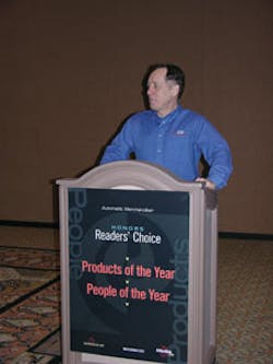 Elliot Maras, editor of Automatic Merchandiser, welcomes attendees to the awards breakfast. Elliot Maras, editor of Automatic Merchandiser, welcomes attendees to the awards breakfast.