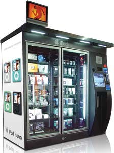 ZoomSystems has introduced several concepts offering consumer electronics, touchscreen product descriptions, cashless capability and a digital video screen.