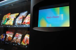 AVT machines have a 7-inch LCD screen above the keypad that plays streaming video that is transferred via the Internet.
