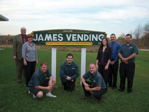 James Vending team players are, at left: Jesse J Risha, Roberta Croushore, Jude Packrone, Tofy Risha, Justin Packrone, Carol Richezza, Don Havens and Joe Hackney.
