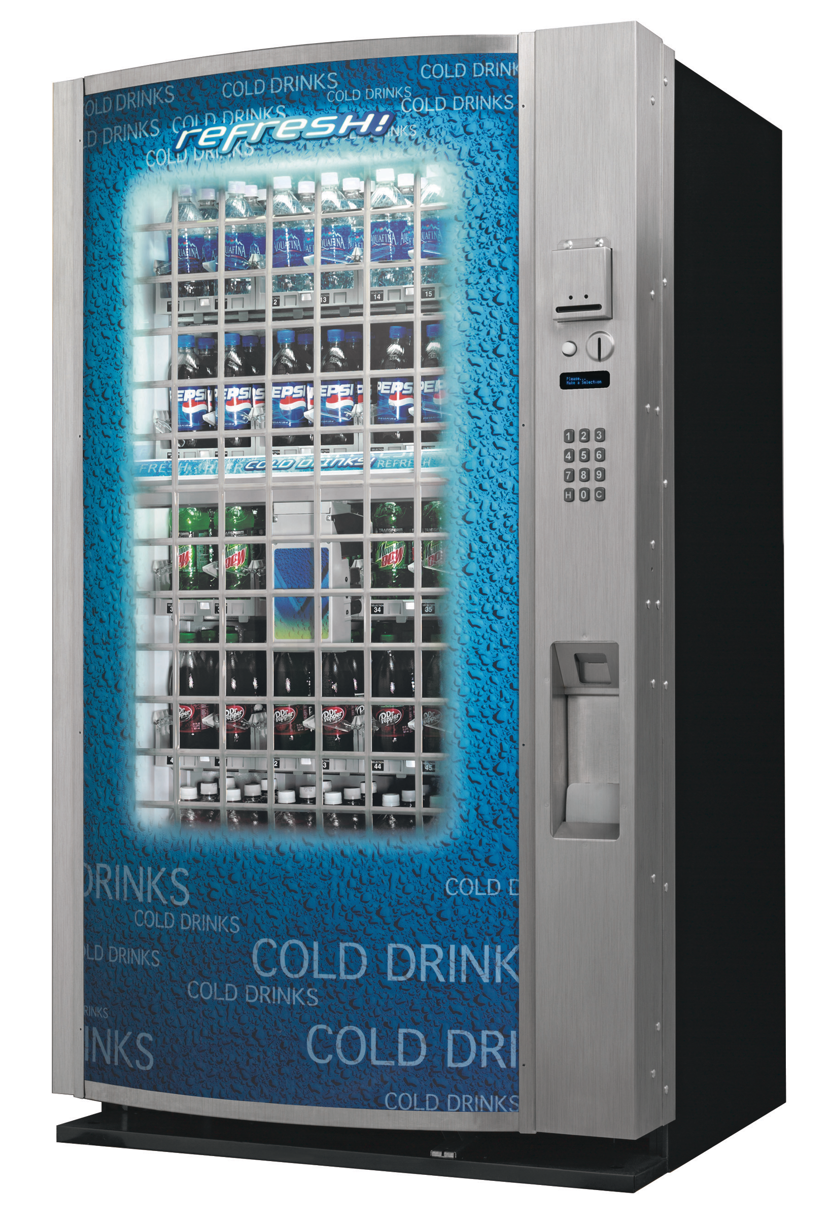 Sandenvendovue3040stainlesssteeloutdoorglassfrontvendor 10110310