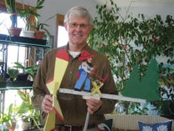 In retirement, Larry Eils has found he likes working with his hands making and repairing whirlygigs for the yard. In retirement, Larry Eils has found he likes working with his hands making and repairing whirlygigs for the yard.