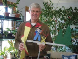 In retirement, Larry Eils has found he likes working with his hands making and repairing whirlygigs for the yard.