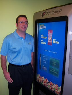 John Hickey of Next Generation Vending &amp; Food Service Inc. reviews the options for buying Trail Mix from the Diji-Touch machine.