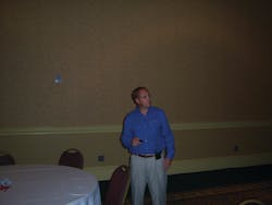 Chuck Reed of MEI addresses the Southeastern Vending Association in Destin, Fla.