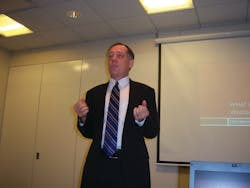 Elliot Maras stresses the importance of committed and educated employees at the Cuyahoga Group’s managers gathering. Elliot Maras stresses the importance of committed and educated employees at the Cuyahoga Group’s managers gathering.