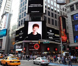 The Jumbotron in New York City's Times Square presents Carla Balakgie's photo. The Jumbotron in New York City's Times Square presents Carla Balakgie's photo.