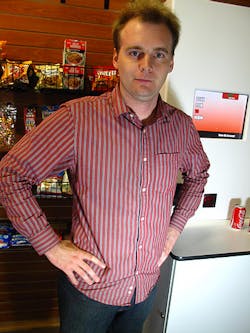 Adam Arthur of Revolution Vending, San Diego, Calif., developed his own self checkout market. Adam Arthur of Revolution Vending, San Diego, Calif., developed his own self checkout market.