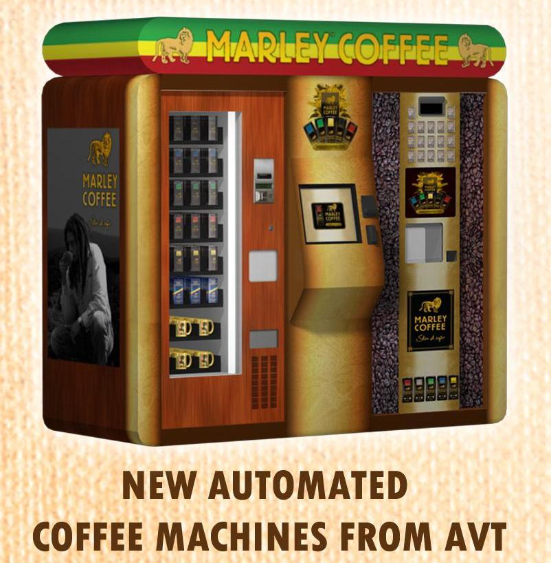 AVT To Give Away Marley Coffee Vending Machine, Jamaica Trip Vending