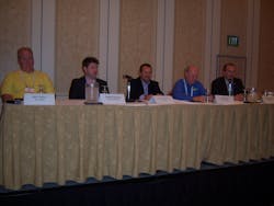 Panelists are, at left: Rick Austin, Georgia Vending Services, Joe Hessling, 365 Retail Markets, Steve Luccia, Canteen Vending Services, Jim Brinton, Avanti Markets, and Kevin Van Hazel, Ace Vending. Panelists are, at left: Rick Austin, Georgia Vending Services, Joe Hessling, 365 Retail Markets, Steve Luccia, Canteen Vending Services, Jim Brinton, Avanti Markets, and Kevin Van Hazel, Ace Vending.