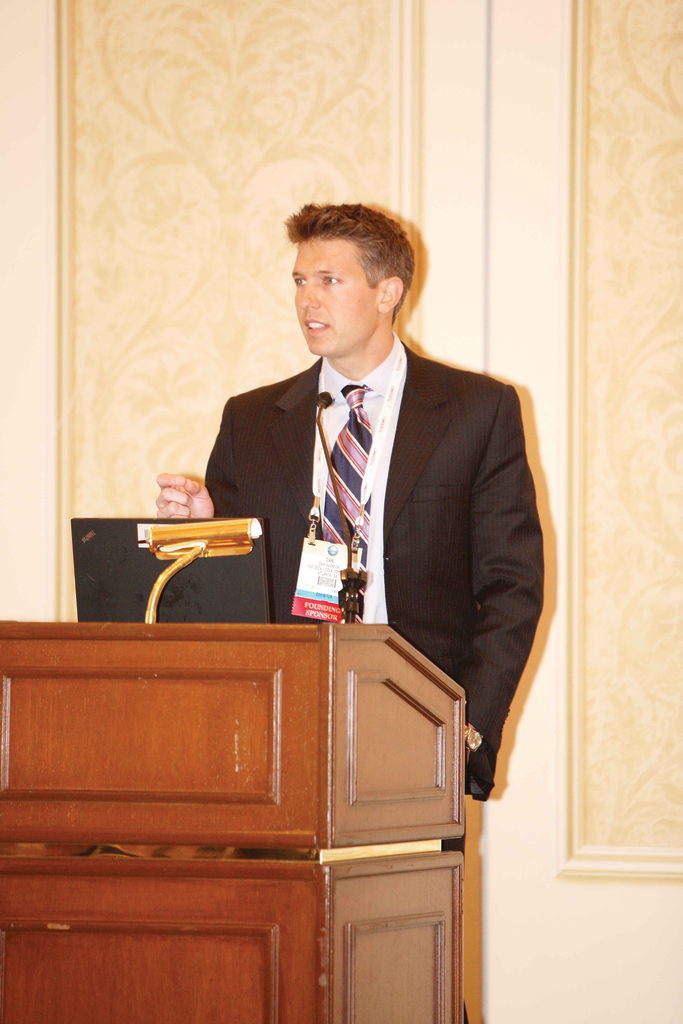 Dan Avenick of the Coca-Cola Co. illustrates how social media can be used to engage customers at the the 2012 National Automatic Merchandising Association OneShow.