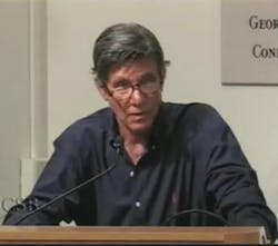 Henry A. Schimberg, former CEO of Coca Cola, during a discussion on the ethical and moral responsibilities of companies and corporate culture. Henry A. Schimberg, former CEO of Coca Cola, during a discussion on the ethical and moral responsibilities of companies and corporate culture.