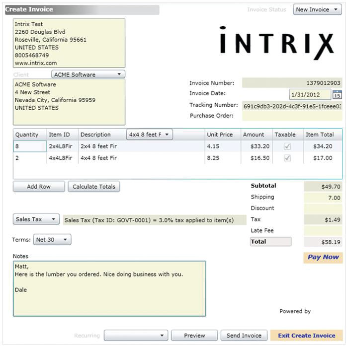 Intrix Invoice Creator 10819410
