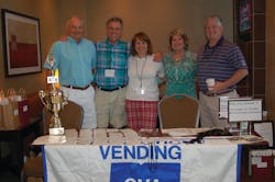 Larry Lathrop, left, of Lathrop Vending, Uncasville, Conn.; CVA President Scott Miller, Maple Hill Farms, Bloomfield, Conn.; Lucille Miller and Donna and Steve Foley, Foley Food Service, Norwood, Mass. attend the 2013 New England Spring Meeting. Larry Lathrop, left, of Lathrop Vending, Uncasville, Conn.; CVA President Scott Miller, Maple Hill Farms, Bloomfield, Conn.; Lucille Miller and Donna and Steve Foley, Foley Food Service, Norwood, Mass. attend the 2013 New England Spring Meeting.