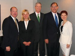Eric Dell, senior vice President of NAMA, left; Roni Moore, vice president of NAMA; Dan Mathews, executive vice president of NAMA; Senator Boozman (Arkansas) and Carla Balakgie, president and CEO of NAMA meet to discuss legislative vending issues. Eric Dell, senior vice President of NAMA, left; Roni Moore, vice president of NAMA; Dan Mathews, executive vice president of NAMA; Senator Boozman (Arkansas) and Carla Balakgie, president and CEO of NAMA meet to discuss legislative vending issues.