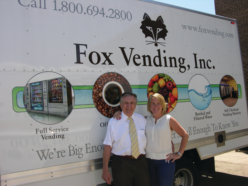 Founder James Fox and current president, Jennifer Fox, or father and daughter, run the Chicago, Ill. area vending operation.