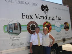 Founder James Fox and current president, Jennifer Fox, or father and daughter, run the Chicago, Ill. area vending operation. Founder James Fox and current president, Jennifer Fox, or father and daughter, run the Chicago, Ill. area vending operation.