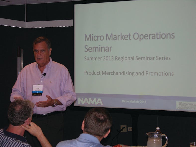 Brad Bachtelle, president of Bachtelle and Associates, presented on day one of the NAMA micro market operator seminar in Chicago, Ill., August 20.