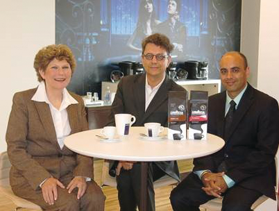 Michele J. Abo, left, and Ricky Khetarpaul, right, join the Lavazza Premium Coffee Corp Executive team under the direction of Ennio Ranaboldo, CEO of Lavazza North America.