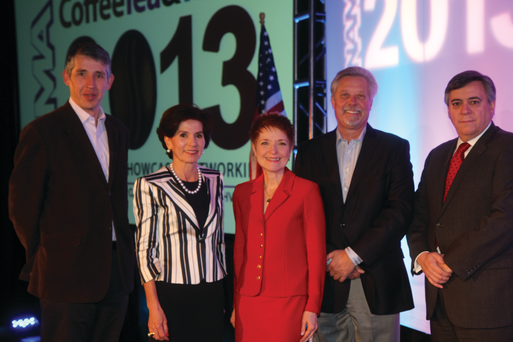 Pictured from left to right: Stephen Twining, Luz Marina Trujillo, Carla Balakgie, Pete Tullio, Juan Esteban Orduz
