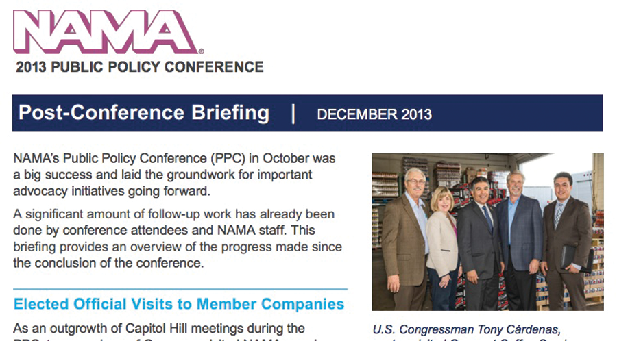 NAMA Offers Public Policy Conference Briefing Vending Market Watch