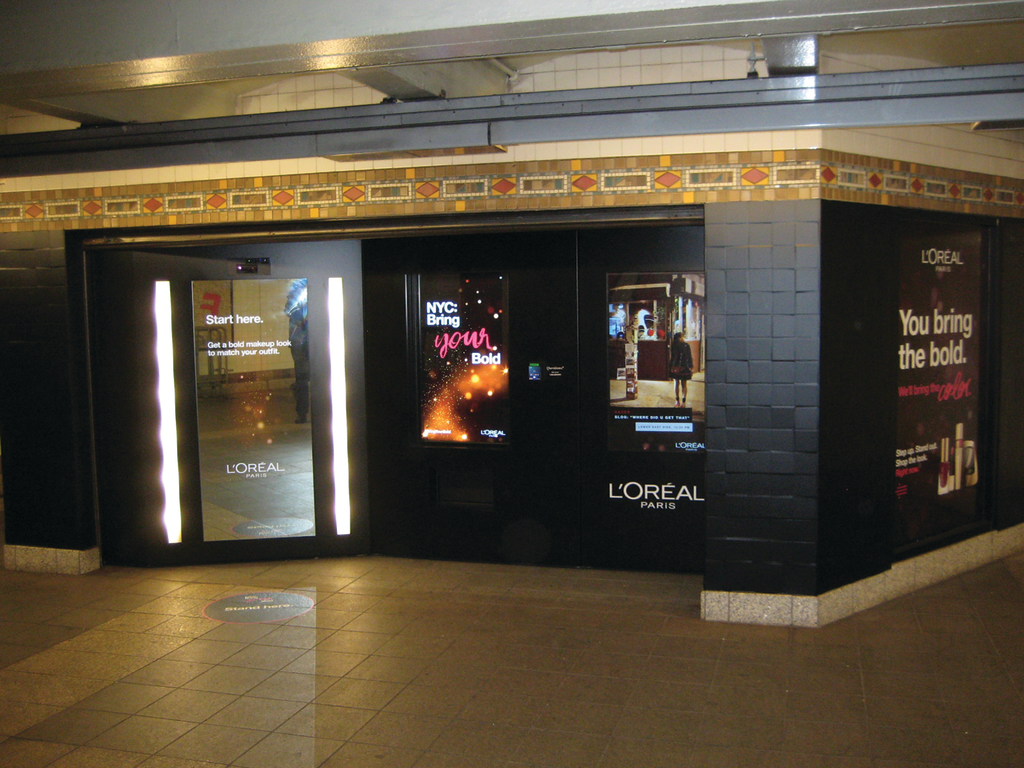 Bryant Park - 42nd Street Station, L&rsquo;Oreal interactive kiosk.