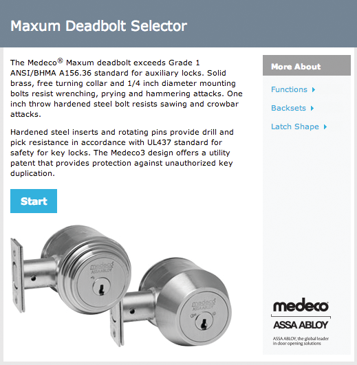 Medeco Deadbolt Selector 11315582