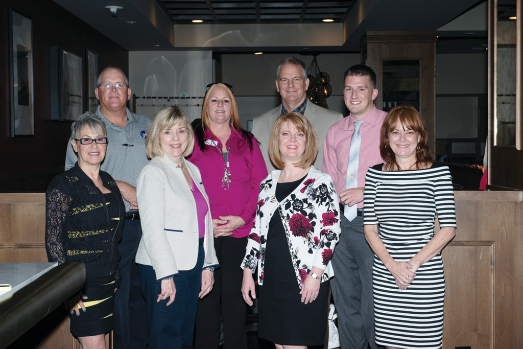 In the photo, first row, from left to right: Elaine Arena, Arena Communications (AAMC Legislative Consultant); Sandy Larson, NAMA Senior Director of Government Affairs; Arizona Rep. Heather Carter; Cathy Feeley, Focus 365 (AAMC Secretary). Second row, from left to right: Brian Loomis, Hershey (AAMC President); Rhonda Dunn, Machine Cuisine (AAMC Treasurer); Todd Elliott, Tomdra (NAMA Board of Directors); Maxwell Elliott, Tomdra (AAMC Vice President).