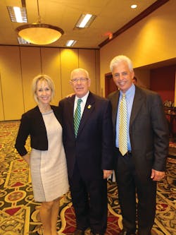 In the photo, from left to right: Polly Reber, MDVA President; Sen. Jim Marleau; Jeff Smith, All Star Services.