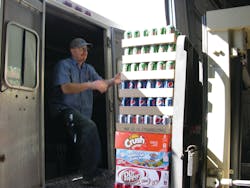 A route driver loads his truck at an operation near Milwaukee, WI. A route driver loads his truck at an operation near Milwaukee, WI.