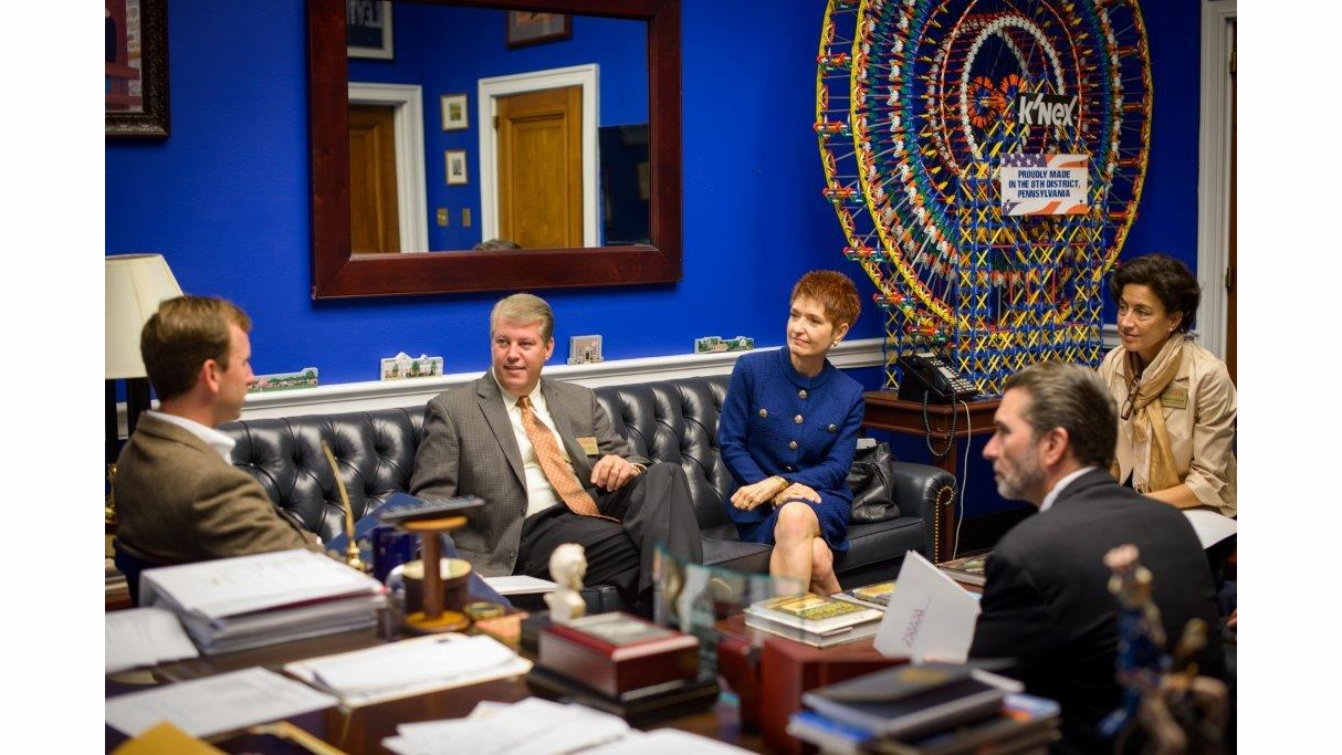 NAMA CEO Carla Balakgie is joined by industry members Randy Smith of Lightspeed, Sarah Rankin of Cantaloupe and Greg Sidwell of G and J during discussions with staffers from Representative Mike Fitzpatrick's (PA - 8th) office on Capitol Hill.