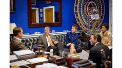NAMA CEO Carla Balakgie is joined by industry members Randy Smith of Lightspeed, Sarah Rankin of Cantaloupe and Greg Sidwell of G and J during discussions with staffers from Representative Mike Fitzpatrick's (PA - 8th) office on Capitol Hill. NAMA CEO Carla Balakgie is joined by industry members Randy Smith of Lightspeed, Sarah Rankin of Cantaloupe and Greg Sidwell of G and J during discussions with staffers from Representative Mike Fitzpatrick's (PA - 8th) office on Capitol Hill.