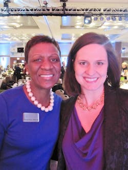 Lindesy Nelson, right, was awarded a 40 under 40 award by the Association Forum of Chicagoland, represented by President and CEO, Michelle I. Mason, FASAE, CAE. Lindesy Nelson, right, was awarded a 40 under 40 award by the Association Forum of Chicagoland, represented by President and CEO, Michelle I. Mason, FASAE, CAE.