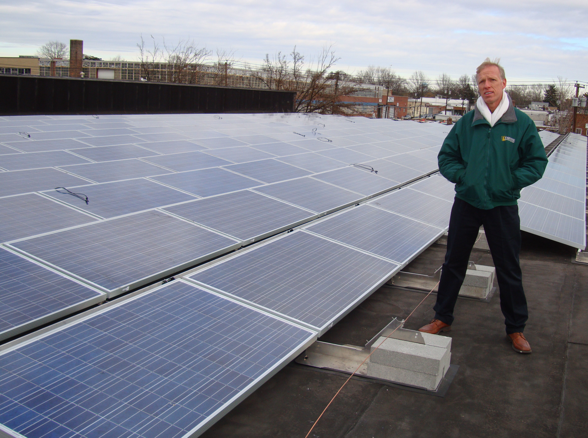 Coffee Distributing Corp. added solar panels as part of its effort to be more energy-efficient.