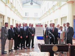 Members of the Tri-State Automatic Merchandising Council gather at the Pennsylvania State Capitol for the council’s 2015 legislative day. Members of the Tri-State Automatic Merchandising Council gather at the Pennsylvania State Capitol for the council’s 2015 legislative day.