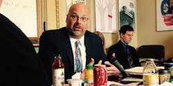 Vitality Vending's Brent Farrell testifying in front of the Vermont Senate Finance Committee. Vitality Vending's Brent Farrell testifying in front of the Vermont Senate Finance Committee.