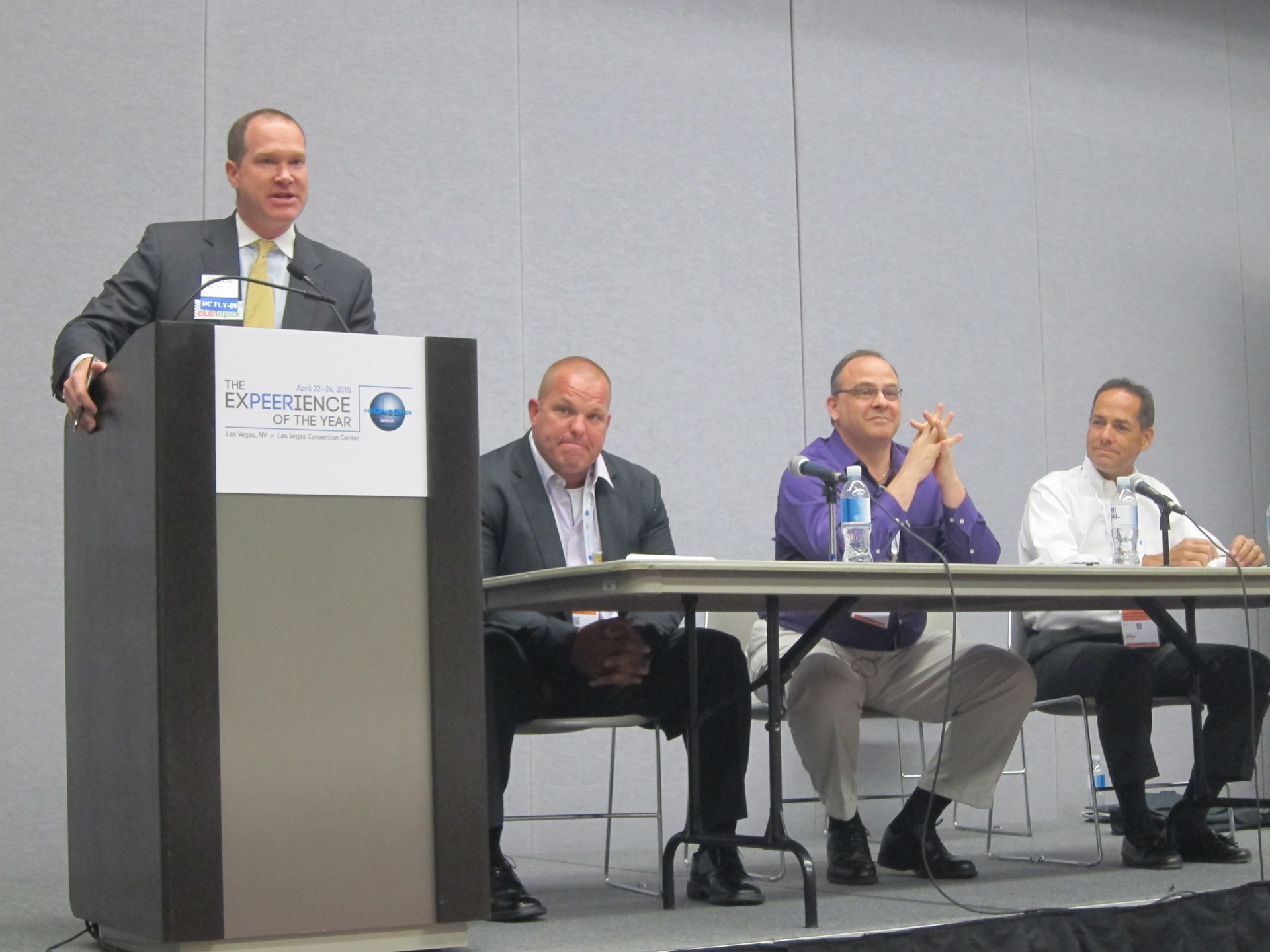 On Wednesday, April 22, NAMA Senior Vice President of Government Affairs Eric Dell hosted a panel discussion on the current issues impacting micro markets. Dell was then joined by panelists Chuck Walton of Ace Vending located in Arizona, Ron Urbano of Aramark located in Ohio and Chip English of Continental Vending located in California.