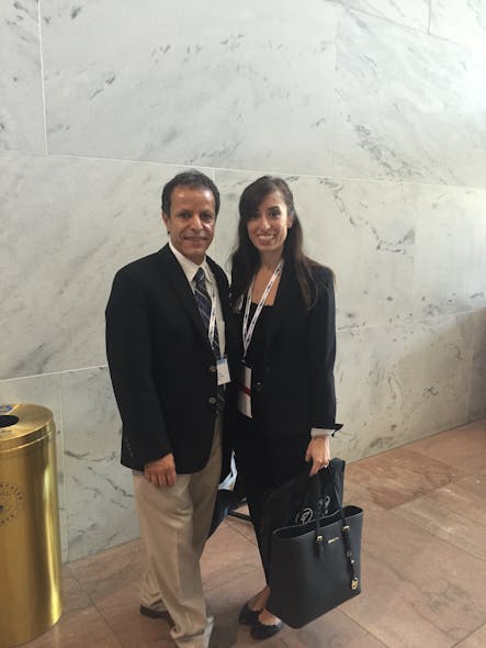 Chris Allahyar, Director of Vending at AdvancePierre Foods, poses with his daughter, Elyssa Allahyar-Steiner of Avanti Markets, during their recent trip to Capitol Hill for the NAMA Fly-In.