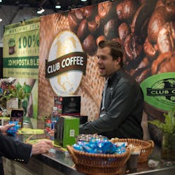 NAMA OneShow exhibitors featured eco-friendly single serve packaging solutions, including a 100% compostable single serve pod.