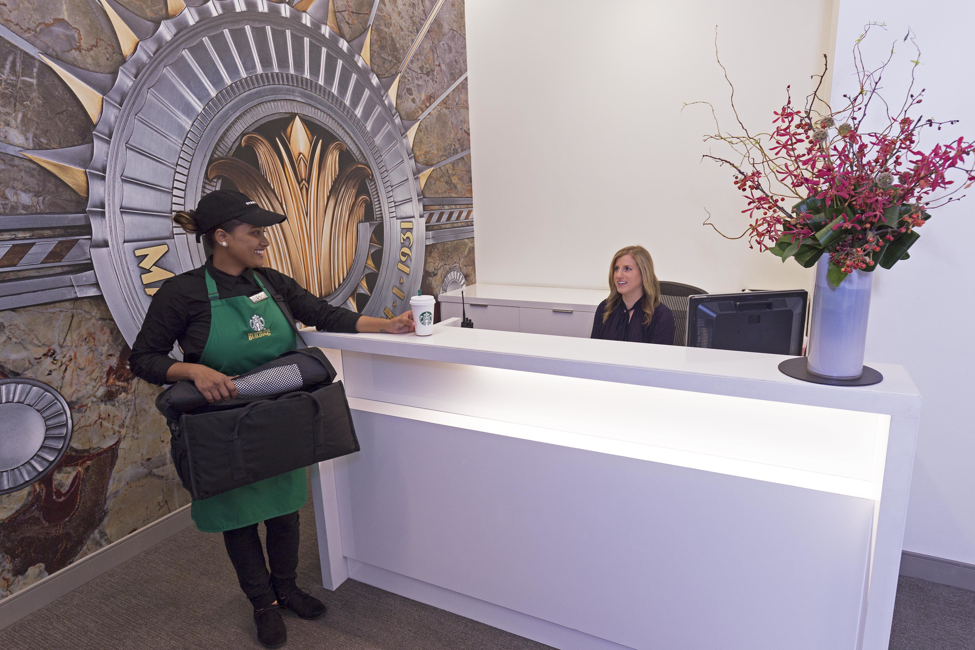 Starbucks began its Green Apron Delivery Service in the Empire State Building in October.