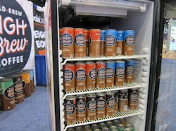 High Brew Cold Brew Coffee comes in Double Espresso, Mexican Vanilla, Salted Caramel, Dark Chocolate Mocha and Black & Bold flavors with 8g of sugar or less, 100% Fair Trade Arabica Beans and between 130-150mg of natural caffeine. High Brew Cold Brew Coffee comes in Double Espresso, Mexican Vanilla, Salted Caramel, Dark Chocolate Mocha and Black & Bold flavors with 8g of sugar or less, 100% Fair Trade Arabica Beans and between 130-150mg of natural caffeine.