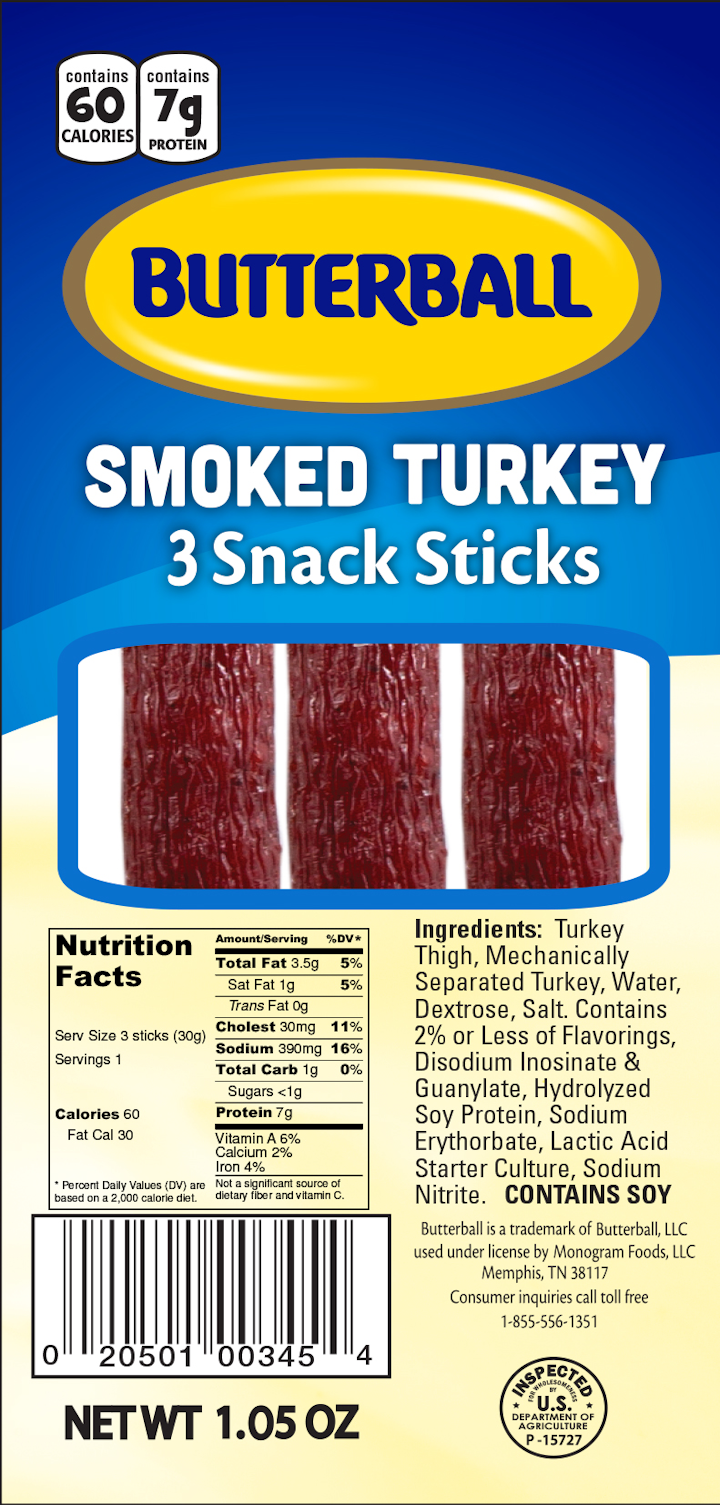 Butterball Protein Snack Sticks From Monogram Meat Snacks Vending Market Watch