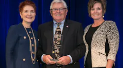 Carla Balakgie, CEO of NAMA; Dean Gilland, Coffee Legend and Karen Webster, Chair of the Coffee Services Committee.