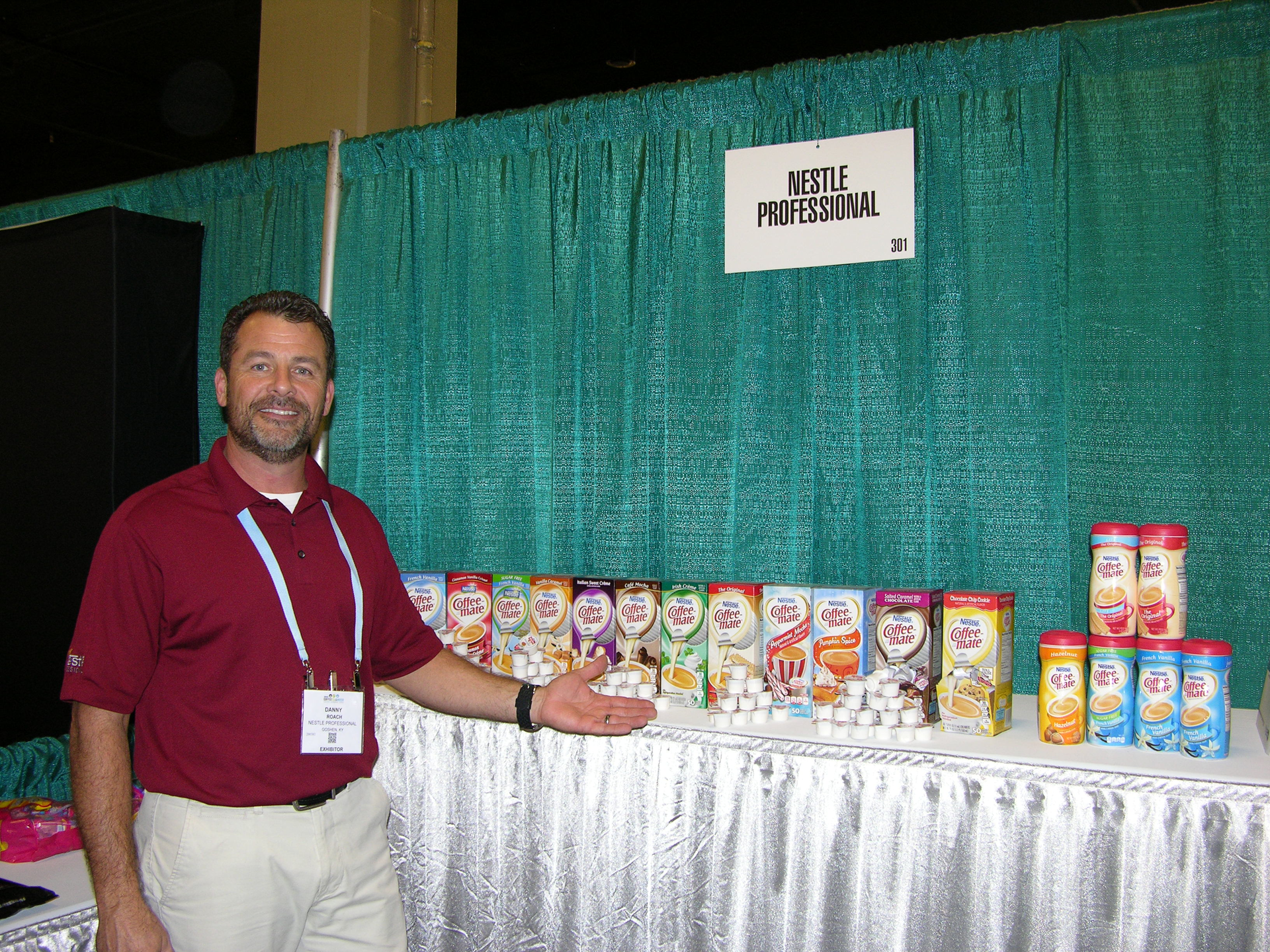 Danny Roach displayed a line of flavored coffee creamers from Nestle Professional during the 2016 CTW trade show.