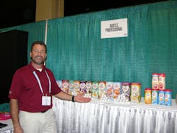 Danny Roach displayed a line of flavored coffee creamers from Nestle Professional during the 2016 CTW trade show. Danny Roach displayed a line of flavored coffee creamers from Nestle Professional during the 2016 CTW trade show.