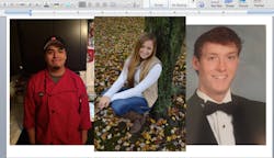 The NAMA Foundation announced the recipients for its 2016 undergraduate scholarship program: Jose Gonzalez, Northlake, IL, sponsored by A.H. Management; Kirsten M. Schwotzer, Jefferson, OH, sponsored by AVI FoodSystems; and William G. Schneider, Memphis, TN, sponsored by Monogram Foods. The NAMA Foundation announced the recipients for its 2016 undergraduate scholarship program: Jose Gonzalez, Northlake, IL, sponsored by A.H. Management; Kirsten M. Schwotzer, Jefferson, OH, sponsored by AVI FoodSystems; and William G. Schneider, Memphis, TN, sponsored by Monogram Foods.