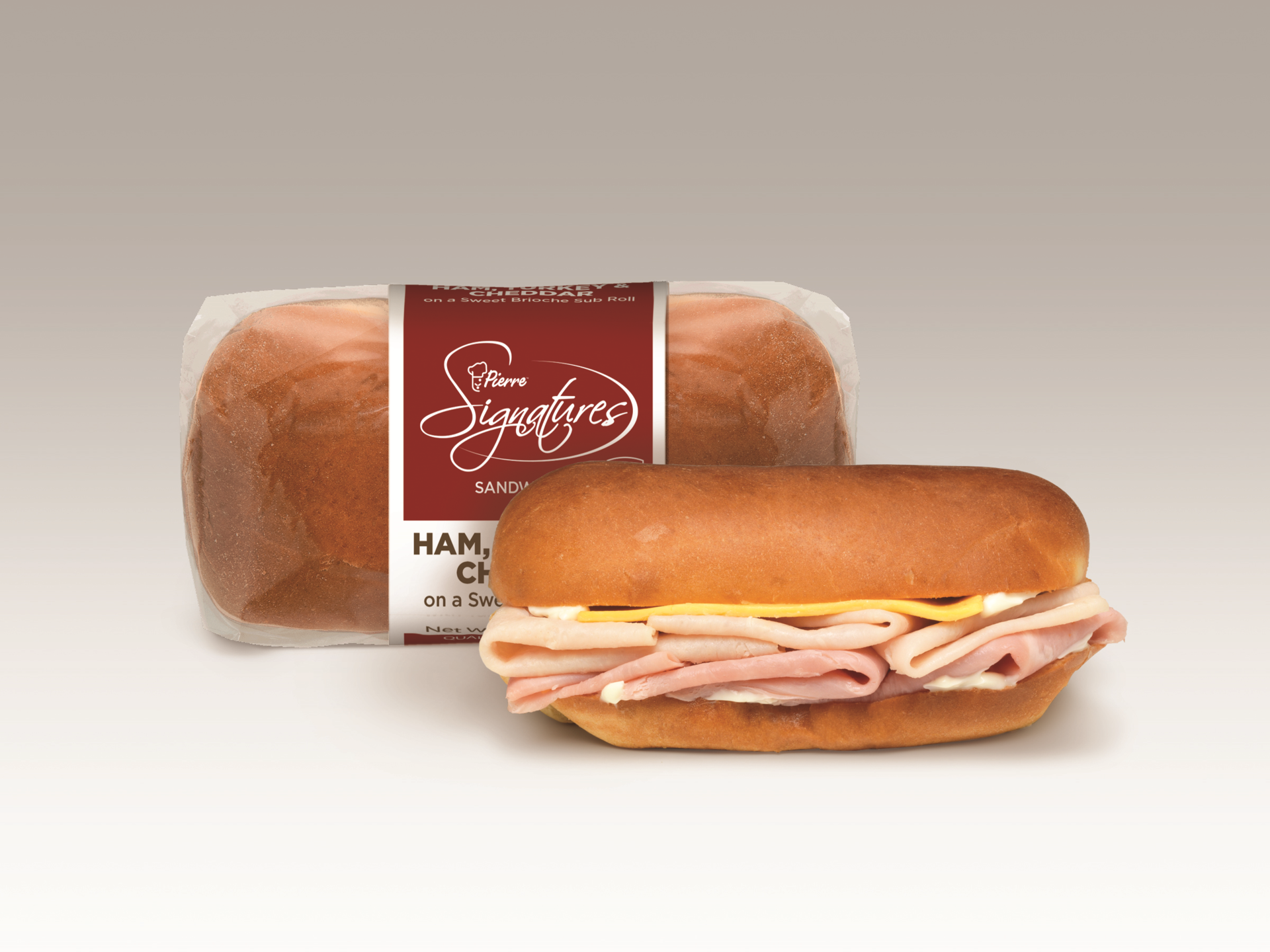 Pierre Signatures Ham Turkey and Cheddar on Brioche Roll 586eba015dcae