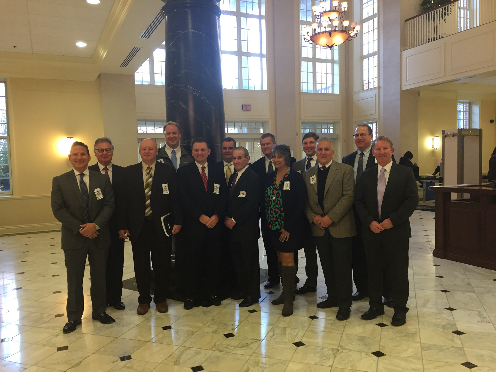 In the front row, starting at left are Scott Meskin, Black Tie Services; Rick Stem, Vistar; Steve Boucher, Canteen; Brian Asch, MA Marketing; Amy Bartholomee, Vend Central; and Hugh O&rsquo;Neill, Black Tie Services. In the second row, starting at left are Bill Carpenter, Vend Natural; Cliff Rickard, Thayer Distributing; Robert Keenan, G&J Marketing; Brian Sprouse, Burdette Beckmann Inc. (BBI); Hans Lutkefedder, Vend Natural; and Steve Richardson, DeMitri-Chesapeake Sales.