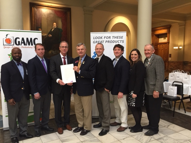 From Left to Right: Andrew Long, Scott Plaisted, Kimble Carter, Rep. Randy Nix, C.J. Carter, William Pendergraft, Kristy Bass, and Rep. Tom McCaul